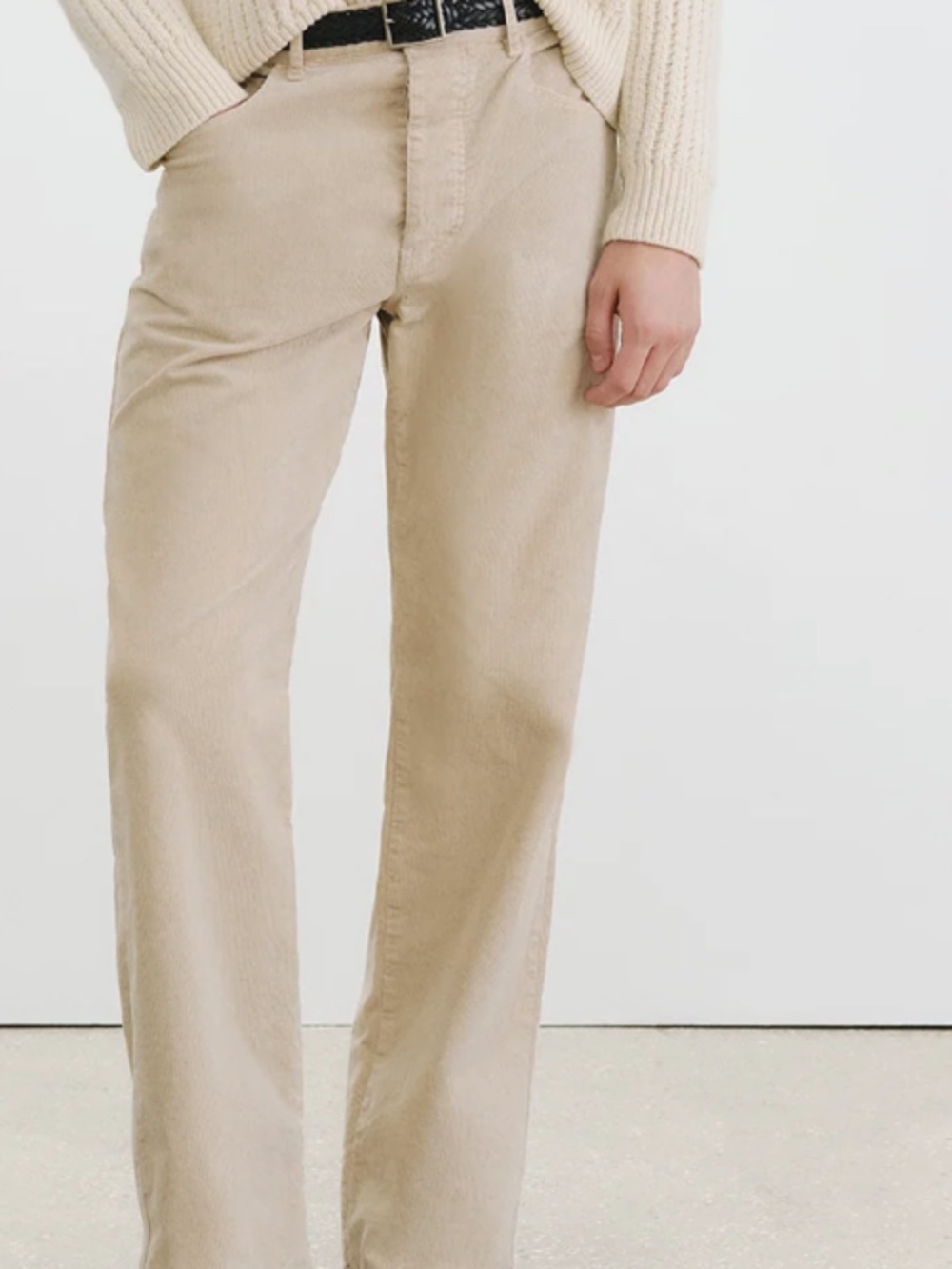 Nili Lotan Men Billie Corduroy Pants 30 Marble White Straight Mid Rise NWT $450